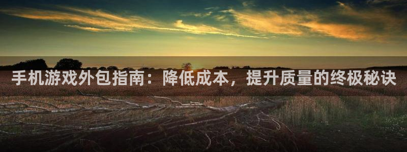 沐鸣娱乐平台怎么样知乎：手机游戏外包指南