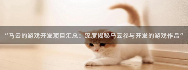 沐鸣1平台招商：“马云的游戏开发项目汇总