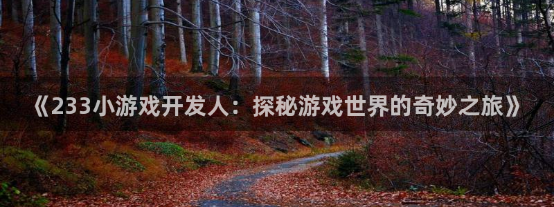 沐鸣在线登录官网：《233小游戏开发人：